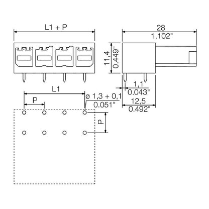 1928290000 - 3-Pole 7.62mm PCB Connector with THT Solder Pins  (Pack of 100)