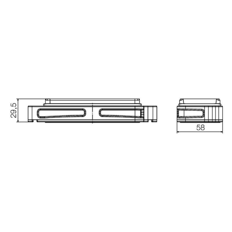 1081530000 - Durable IP68 Diecast Aluminum Bulkhead Housing, 164mm Length