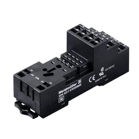 8783920000 - 4-Contact Relay Socket with 10A Capacity and Tension-Clamp  (Pack of 10)
