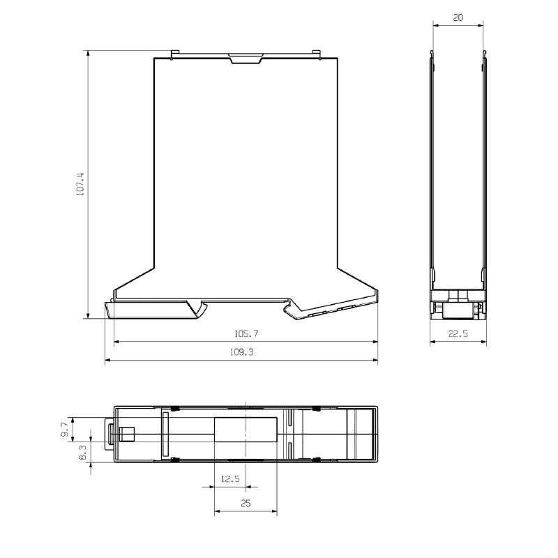 1177000000 - Modular 22.5mm Black Plastic Base Element, Shock & Vibration Tested  (Pack of 10)