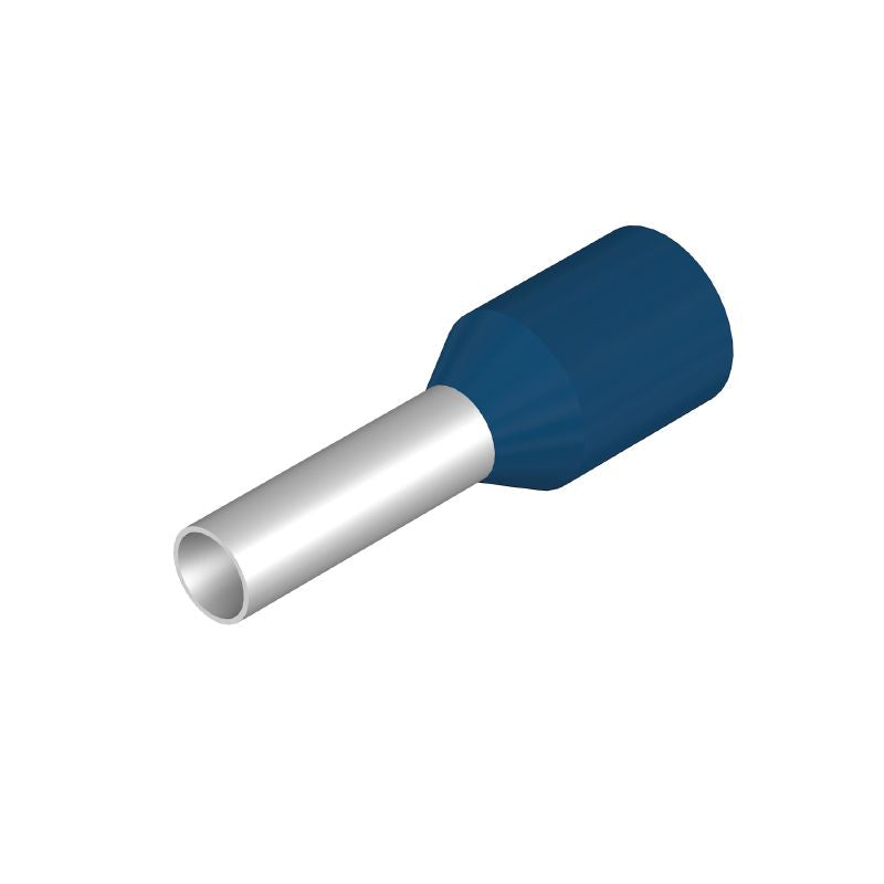 9026100000 - Blue Wire End Ferrule, 15mm with Plastic Collar  (Pack of 500)