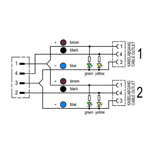 9457410030 - 0.3m M12/M8 3-Pole PUR Connecting Line for Sensors