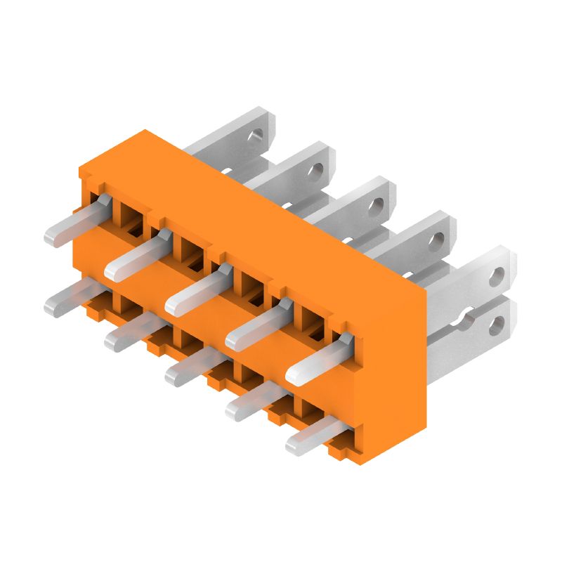 9500440000 - 5-Pole 5.00mm PCB Terminal, 180° Orange with 3.5mm Pins  (Pack of 100)