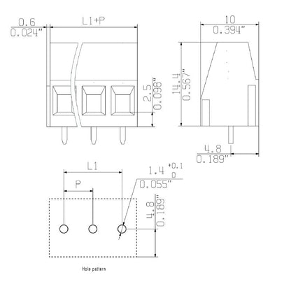 2651340000 - 5.08mm Pitch Connector, 15A, 90° Outlet, RoHS Compliant  (Pack of 200)