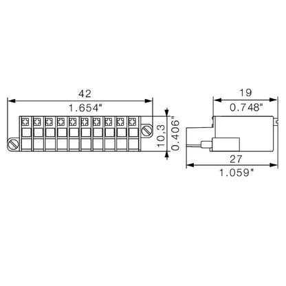 1779870000 - 10-Pole Push-In PCB Connector with Touch Protection  (Pack of 20)
