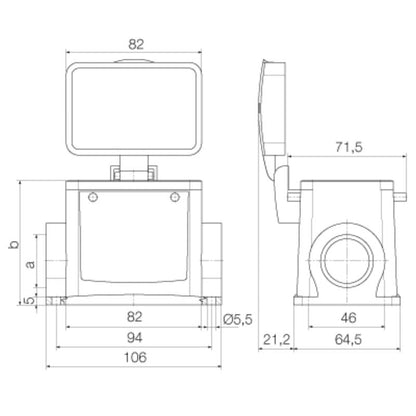 1666590000 - IP65 HDC Enclosure, Size 7, PG 29 Cable Entry