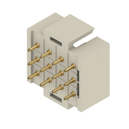 1443400000 - 12-Pole 3.2mm Gold-Plated PCB Connector, 180° Angle  (Pack of 25)