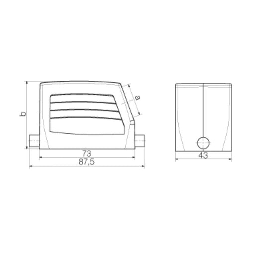 1655210000 - IP65 Rated HDC Enclosure, Size 4, 52mm x 43mm