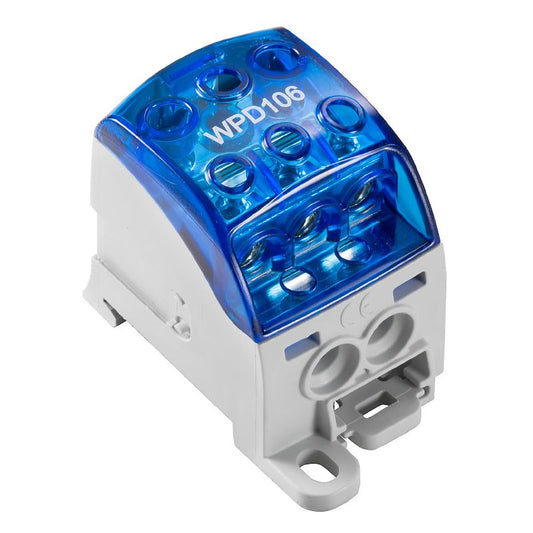 2518570000 - 6-Connection 70mm² Terminal Block, 215A, Blue Casing