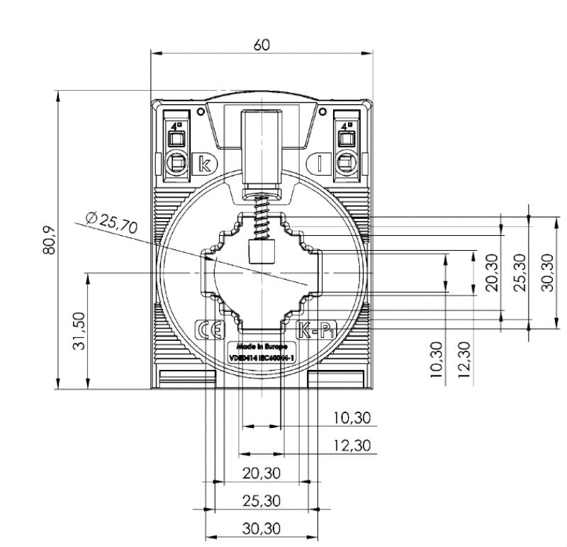 CMA-31-125-5A-2,5VA-0,5 - 125A Closed Current Transformer, RoHS Compliant, 2.5 VA