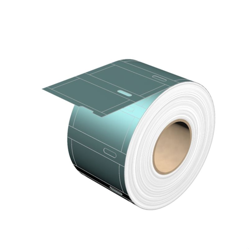1161780000 - 50x25mm Turquoise Polypropylene Device Markers on Label Reel
