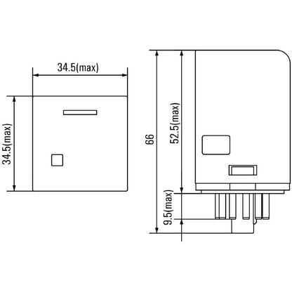 2765200000 - 220V DC Relay with 10A Power & Three CO Contacts  (Pack of 10)
