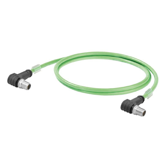 2485590030 - 3m Angled M12 X-type IP67 Male Cat.6 System Cable