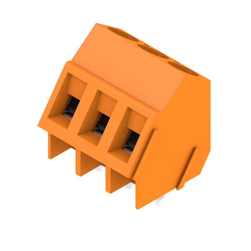 1715360000 - 5mm PCB Terminals 135° Angle, Solder Pins, Orange  (Pack of 500)