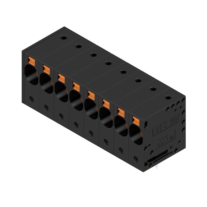2500510000 - 10mm 8-Pole Circuit Board Terminal, Black, 90° Angled  (Pack of 10)