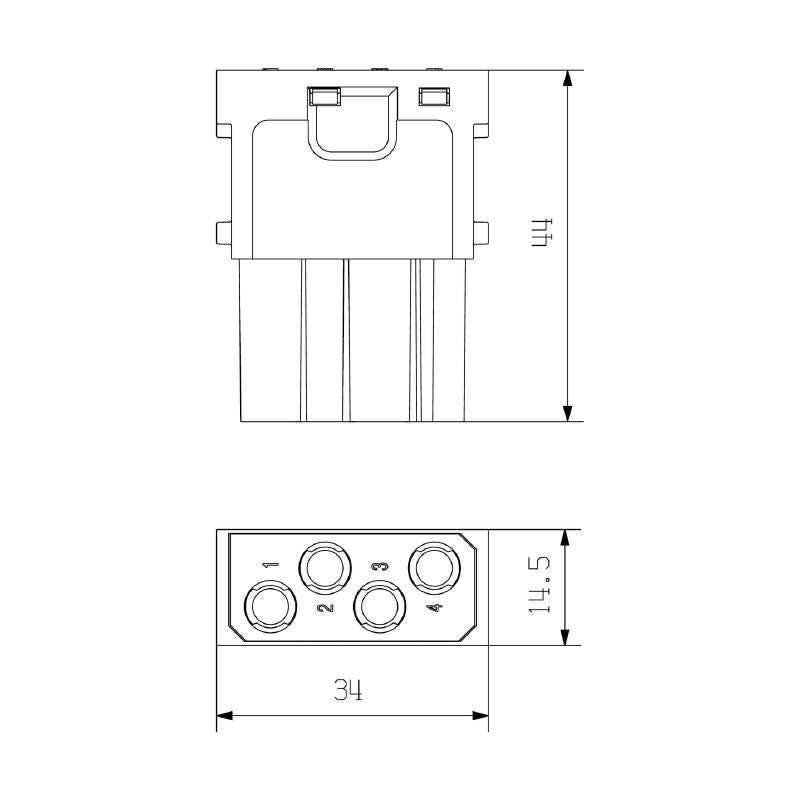 1428970000 - 830V Power Module with 4 Poles & Crimp Connections