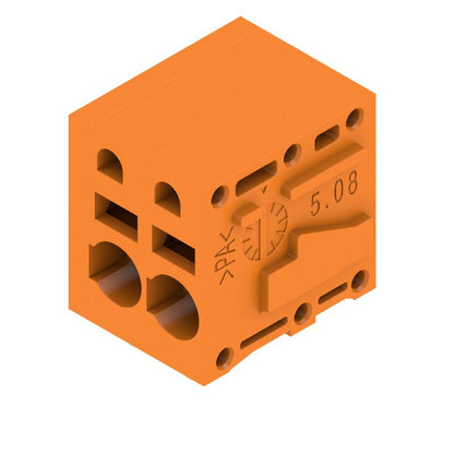 1330960000 - 5.08mm 2-Pole Orange PCB Terminal, 90° Angle, Tinned Pins  (Pack of 130)