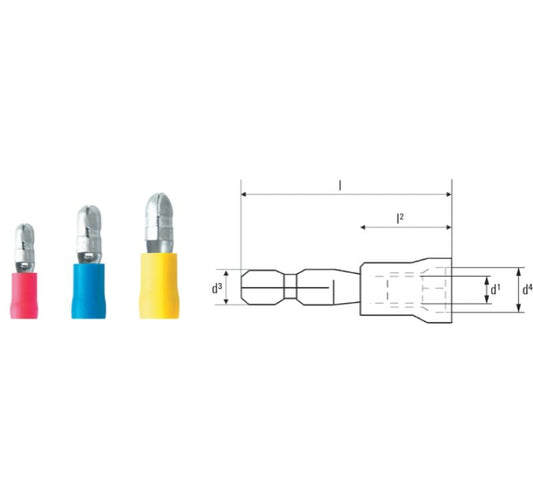 9200690000 - LID 6M5 R Insulated Connector for 4-6 mm² Conductor  (Pack of 100)