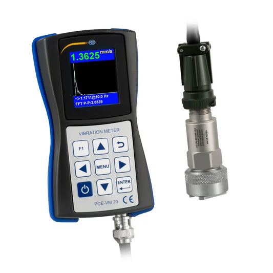 PCE-VM 20 - Compact Vibration Meter with FFT Analysis and LiPo Battery