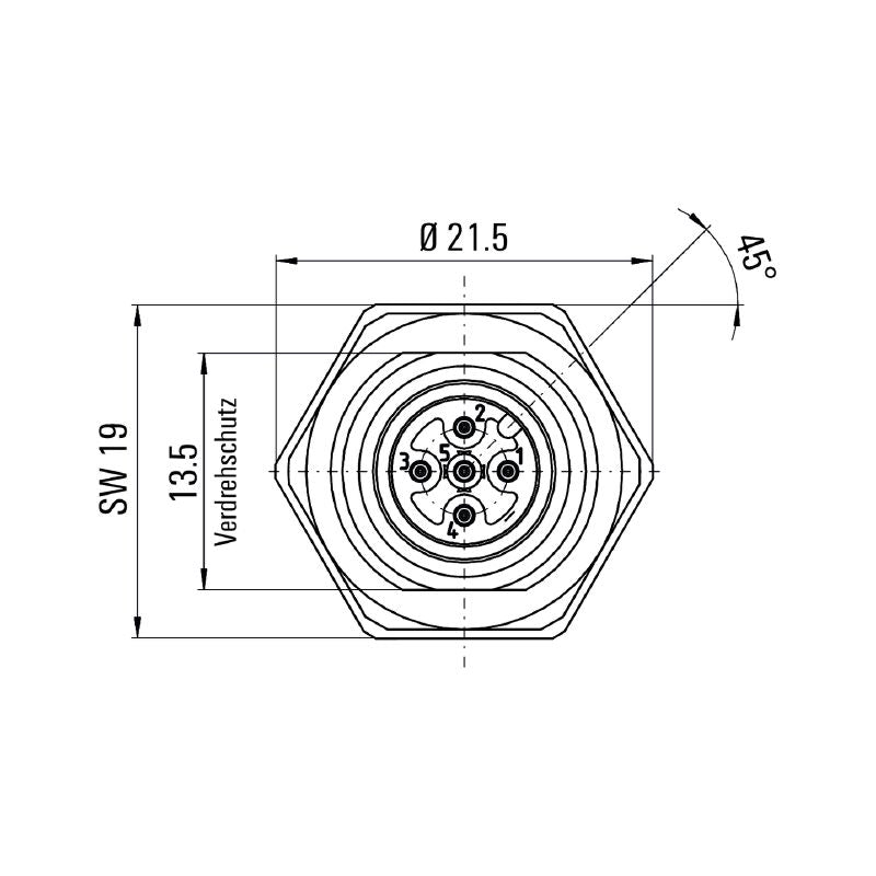 2796770000 - 0.5m 5-Pole Connector with PG 9 Thread  (Pack of 10)