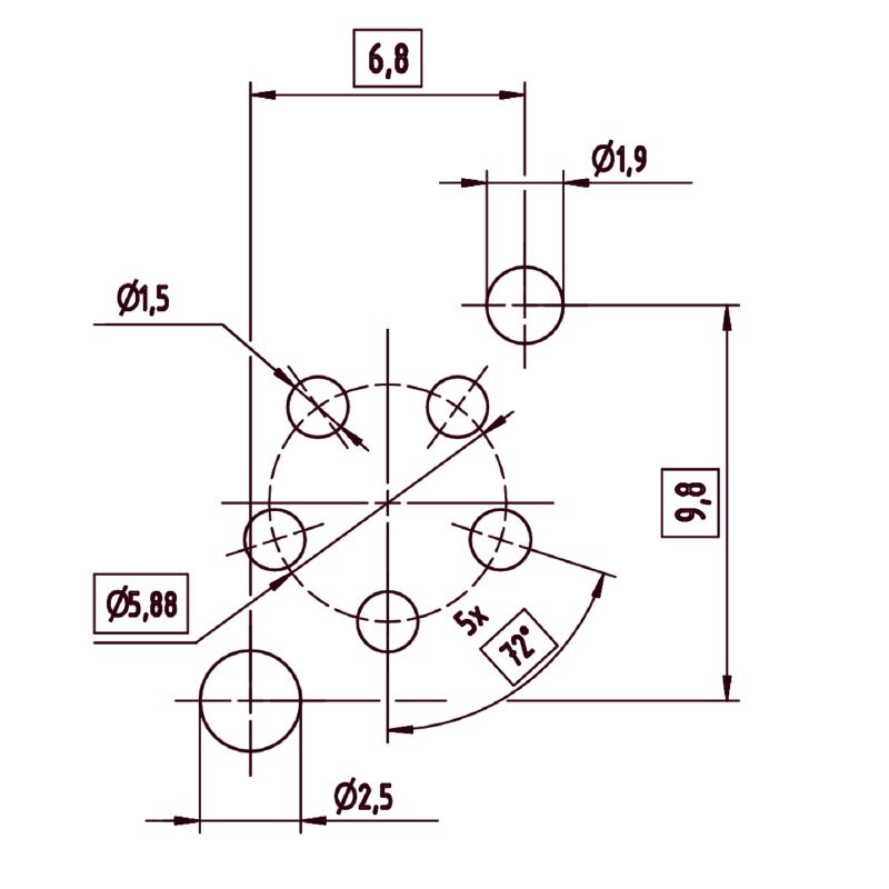 2530890000 - M12 Plug Connector, 5 Poles, IP67 Rated, 12mm Height