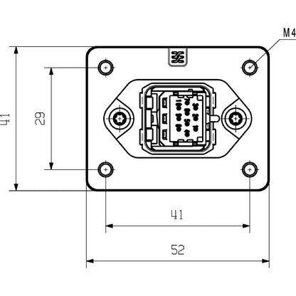 1068840000 - IP65 Hybrid Junction Box, 142mm Depth, Plug-in Connector