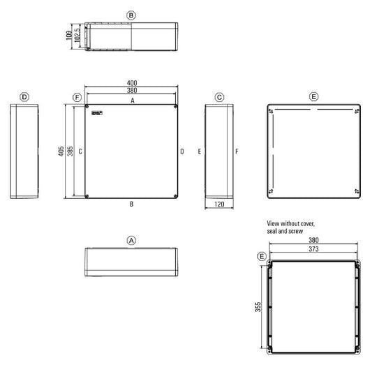 1306180000 - 250mm x 400mm Polyester Enclosure in Polished Black Finish