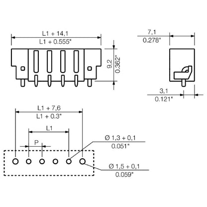 1864090000 - 3.81mm 4-Pole Male PCB Connector with Solder Flange  (Pack of 50)