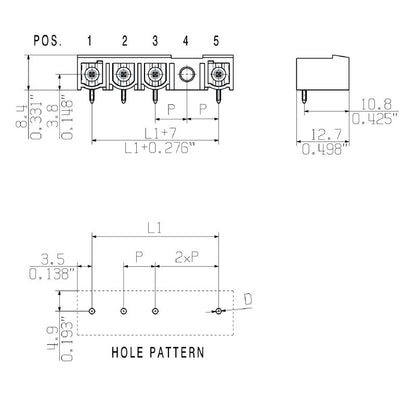 1173770000 - 4-Pole 7.62mm Male Header Connector, 90° Angle  (Pack of 48)