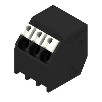 1885190000 - 3.50mm Black PCB Terminal, 3 Poles, PUSH IN Mechanism  (Pack of 49)