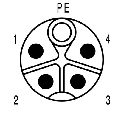 2455210150 - 1.5m M12 Power Cable, 5 Poles, PUR Material