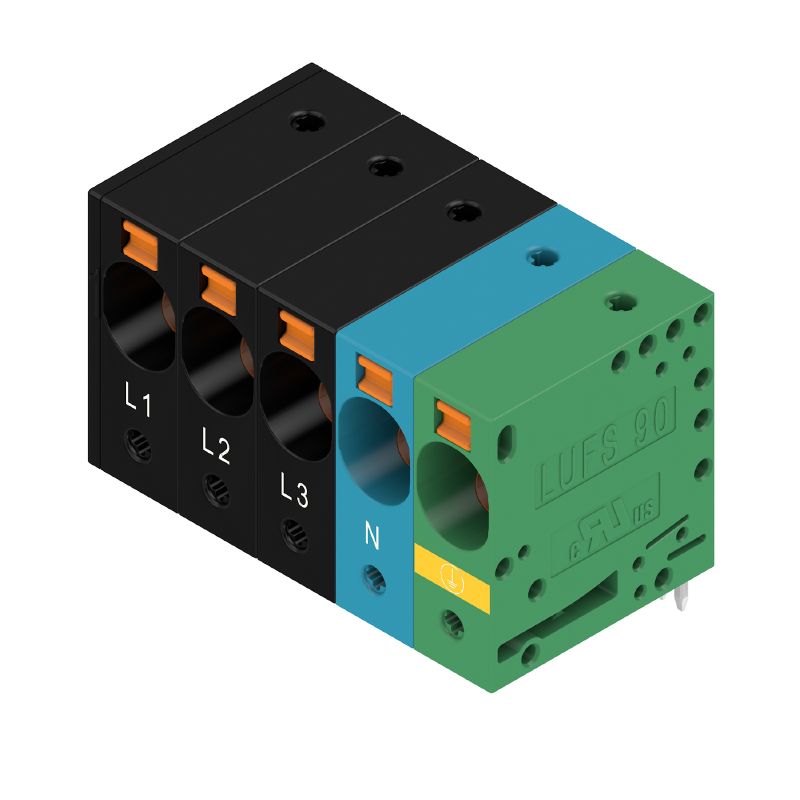 2878500000 - Black 5-Pole PCB Terminal, 10mm, 90-Degree Angle, Tin Coated  (Pack of 25)