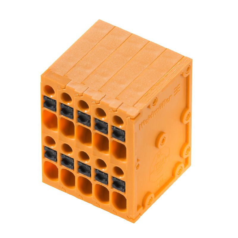 2000970000 - 10-Pole 3.5mm Push In PCB Terminal, 90° Angle, Orange  (Pack of 100)
