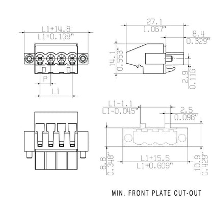1960600000 - 5.00mm Pitch 14-Pole PCB Connector for 90° Connections  (Pack of 18)