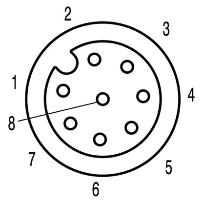 1861270000 - M12 0.5m Female Socket with 8 Poles and PG 9 Thread
