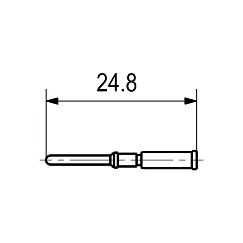 2525660000 - M12 Crimp Contact Connector 24.8mm, 16A, Gold-Plated  (Pack of 50)