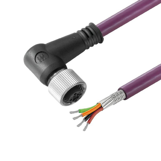 1431511000 - 10m Angled M12 Bus Line Socket with 4 Poles