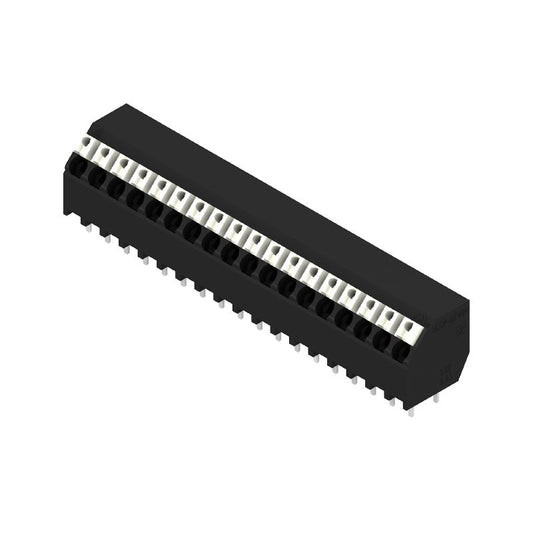 1886040000 - Black 3.81mm PCB Terminal with 18 Poles, PUSH IN Connection  (Pack of 8)