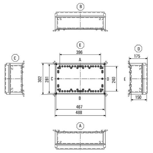 9502840000 - 488mm Grey Polyester Enclosure for Versatile Applications