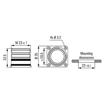 1169980000 - IP67/IP69K Sensor Connector with Built-in Plugs