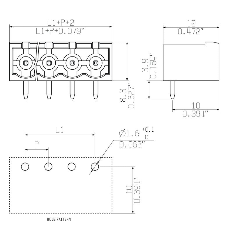 2645690000 - 4-Pole 90-Degree PCB Connector, 15A, 5mm Pin Pitch  (Pack of 300)
