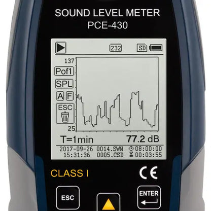 PCE-430-EKIT - Professional Outdoor Noise Meter with Data Logger and USB Access