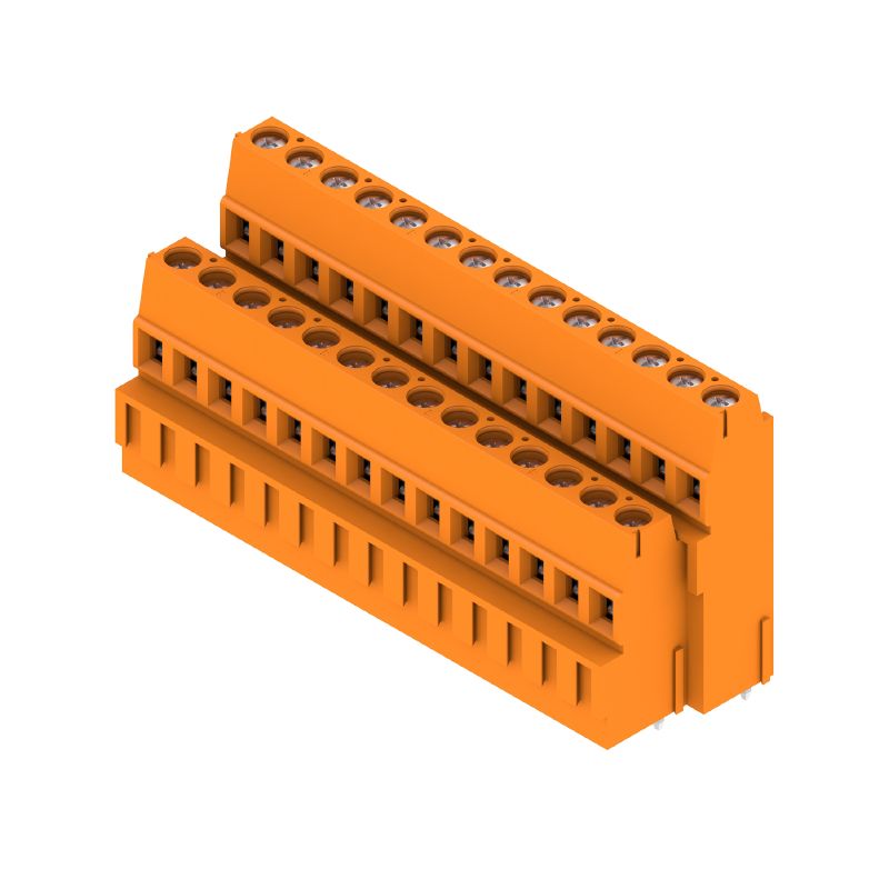 1769360000 - 5.08mm Pitch Orange PCB Terminal, 90° Clamping, 28 Poles  (Pack of 10)