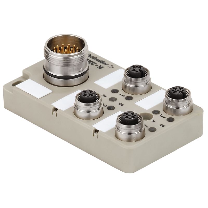 1847960000 - 12-Pole M23 Outlet, IP67 LED Indicator, 116mm Depth