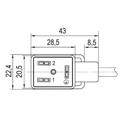 1525731000 - 10m Black PUR Valve Cable, DIN B Plug Design