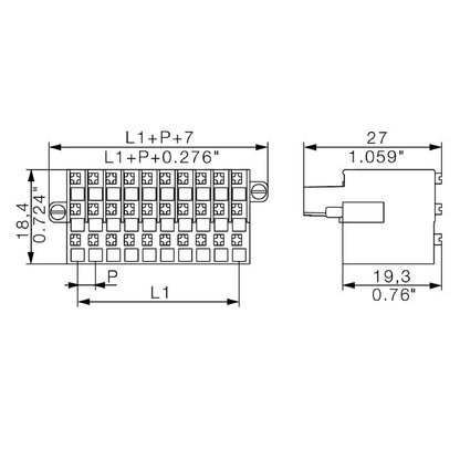 1779910000 - 3.50mm Female PCB Connector, 30 Poles, Push-In Design  (Pack of 20)