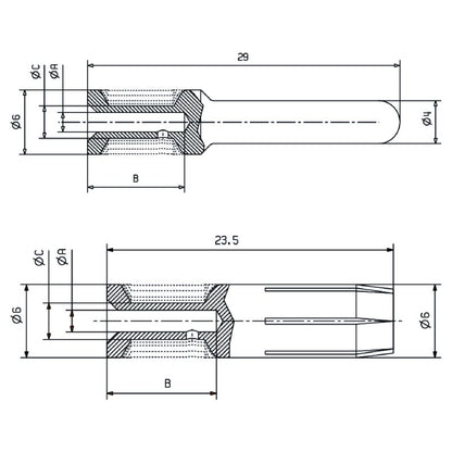 1002930000 - Heavy-Duty Male Connector with 4mm Crimp Contacts  (Pack of 25)