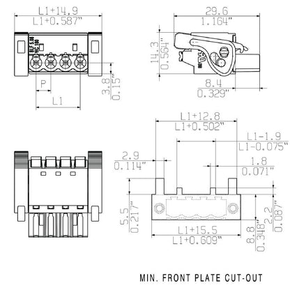 1014620000 - 5.08mm PCB Female Plug Connector with 24 Poles, 180° Angle  (Pack of 12)