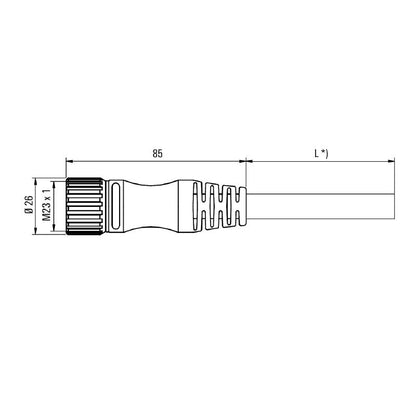 1935510700 - 7m M23 Connecting Line for Sensor/Actuator, 19 Poles