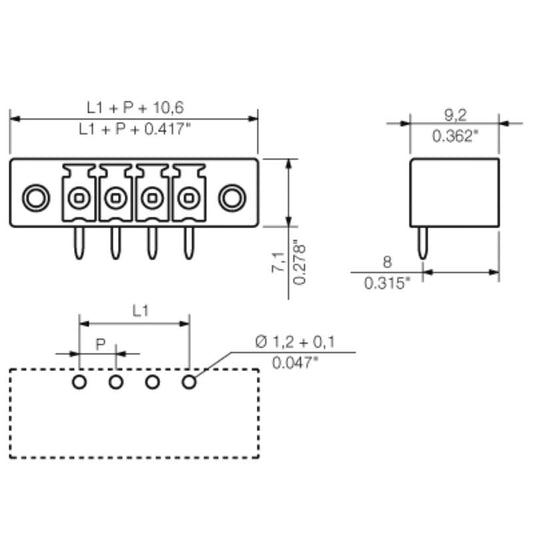 2563330000 - 3-Pole 3.81mm PCB Connector with 90-Degree Flange Design  (Pack of 78)